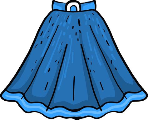 Blue Skirt Illustration Vector On White Background 13510154 Vector