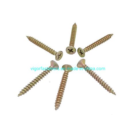 High Quality Din7505 Yellow Zinc Plated Drywall Screw Phillips Bugle Head Wood Furniture