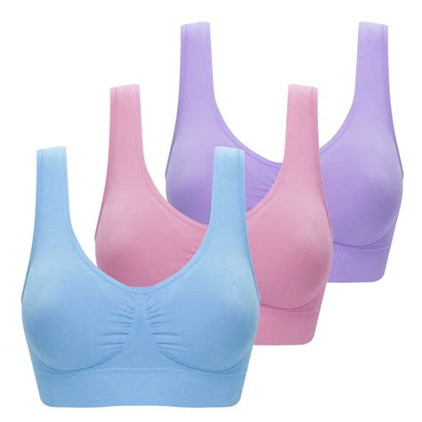 Valcatch 3 Pack Full Coverage Sports Bras Seamless Wirefree Back