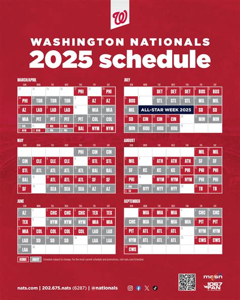 Nationals Printable Schedule | Washington Nationals - Worksheets Library