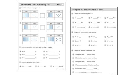 Compare Numbers Within Worksheets Primary Stars Education