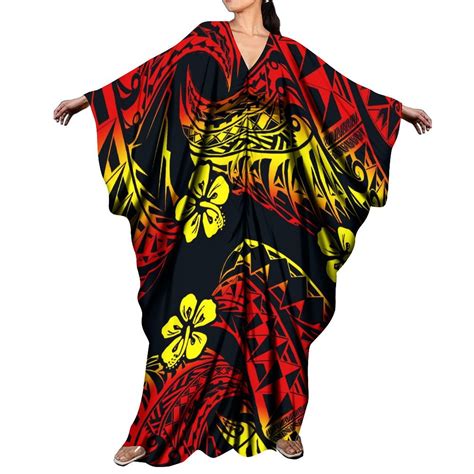 Polynesian Dress Fall Lace Up Cape Dress With Butterfly Sleeves Custom