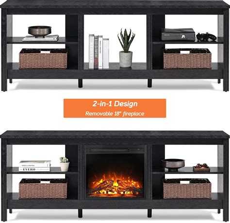 Buy WAMPAT Fireplace TV Stand For 75 Inch TV Entertainment Center LED