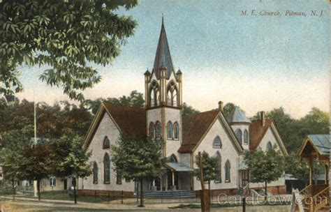 M. E. Church Pitman, NJ Postcard