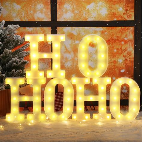 Baquler 6 Pcs Christmas Ho Ho Ho Led Letter Lights Sign