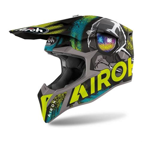 CASCO OFFROAD WRAAP ALIEN YELLOW MATT AIROH Taglia Int L