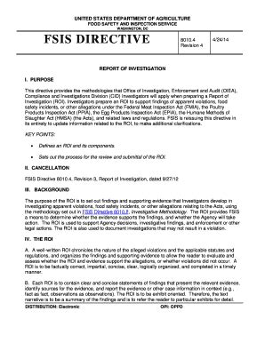 Fillable Online Fsis Usda Fsis Directive Report Of