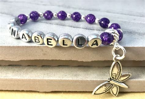 Name Bracelets Beaded Initial Bracelet For Women Custom Etsy Canada