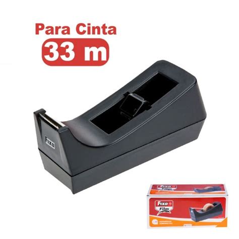 DISPENSADOR CINTA ADHESIVA 33mt NEGRO FIXO OFIPAPEL