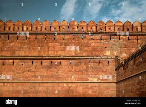 Wall Of Red Fort 1648 Ad Old Delhi India Stock Photo Alamy