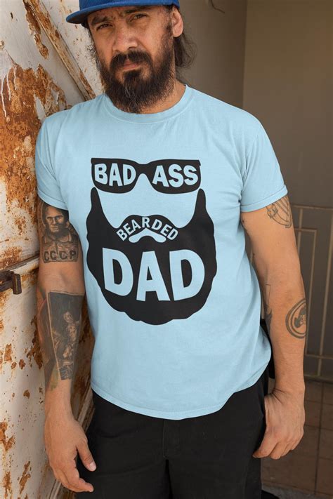 Bad Ass Bearded Dad Svg Beard Ts Men Download Fathers Etsy