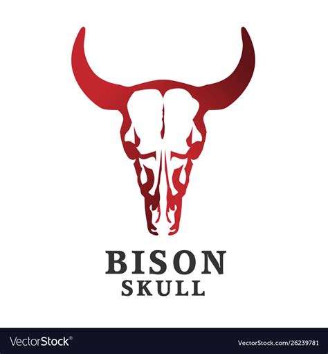 Bison skull Royalty Free Vector Image - VectorStock