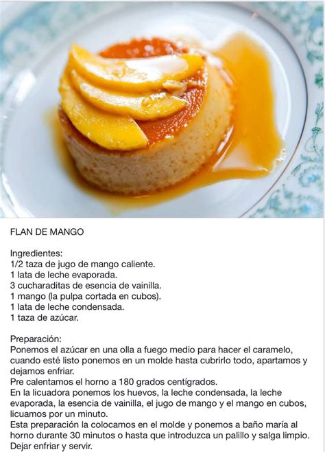 ¡mmm Flan De Mango Boricua Recipes Mango Flan Recipe Flan Recipe