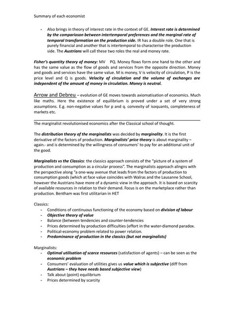 History Of Economic Thought Notes Ecn232 History Of Economic