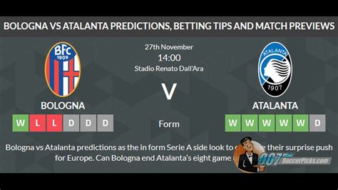 Bologna Vs Atalanta PREDICTION By 007Soccerpicks YouTube