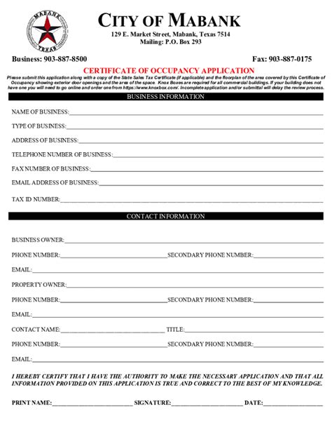 Certificate Of Occupancy Packet Fill Out Sign Online Dochub