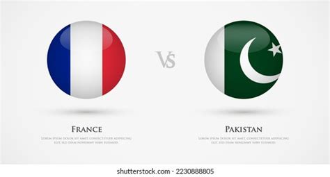 France Vs Pakistan Country Flags Template Stock Vector Royalty Free