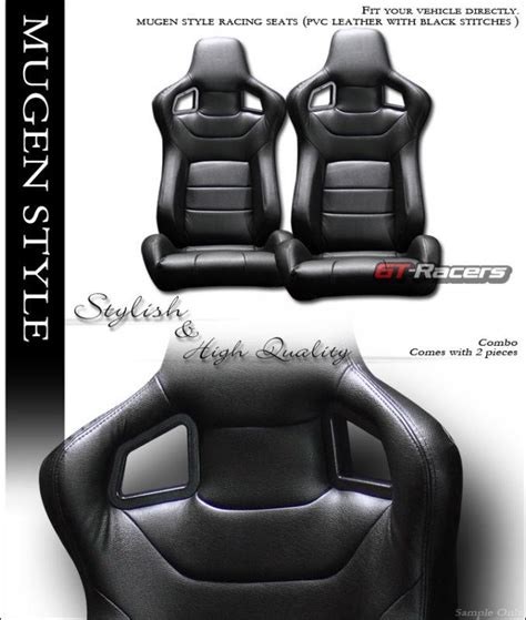 Sell Mu Sport Style Jdm Blk Pvc Leather Racing Bucket Seatssliders Lr