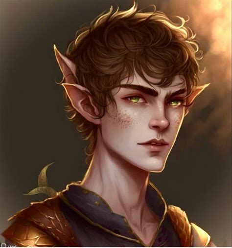 An Elf With Green Eyes And Brown Hair