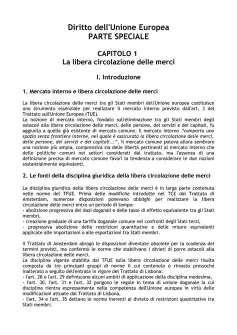 Riassunto Diritto Dell Unione Europea Parte Speciale Diritto Europea