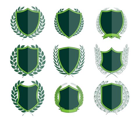 Premium Vector Luxury Green Badges Laurel Wreath Collection