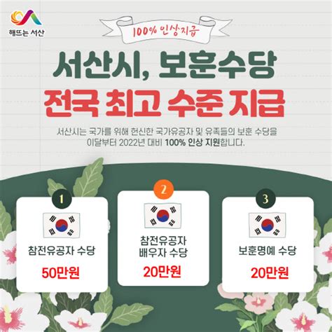 서산 참전명예수당 전국 최고 수준 2022년 비 100 인상