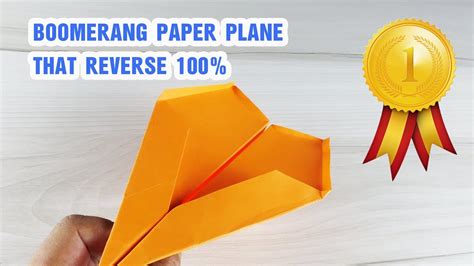 HOW TO MAKE A BOOMERANG PAPER PLANE THAT Reverse 100 EASY ORIGAMI