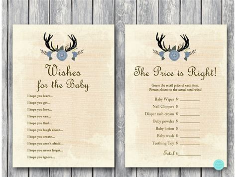 Boy Buck Deer Baby Shower Games Package Instant Download Etsy