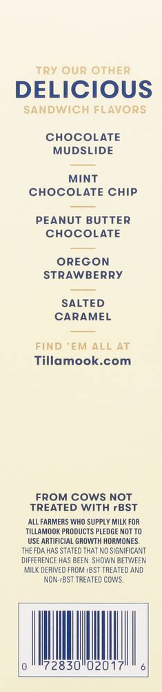 Tillamook Ice Cream Sandwiches Vanilla Bean Planogram Right