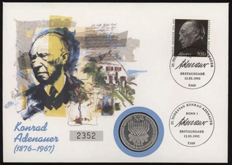 Sammlershop Brd Numisbrief Konrad Adenauer