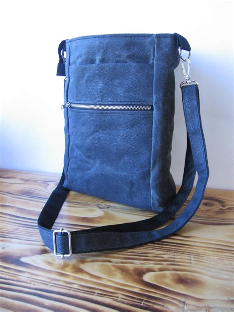 Waxed Canvas Bag Mens Canvas Bag Crossbody Bag Waxed Canvas Etsy