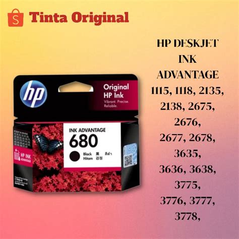 Jual Tinta Hp Black Hitam Original Cartridge Shopee Indonesia