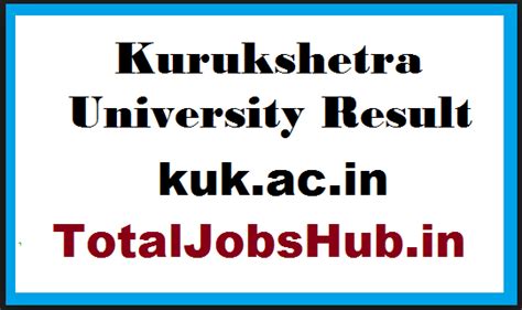 Kuk Result 2020 Kurukshetra University B.A B.Sc B.com Nov Results - Total Jobs Hub