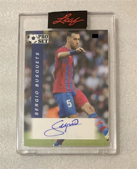 50 直筆サイン入り Auto Sergio Busquets Leafpro メルカリ