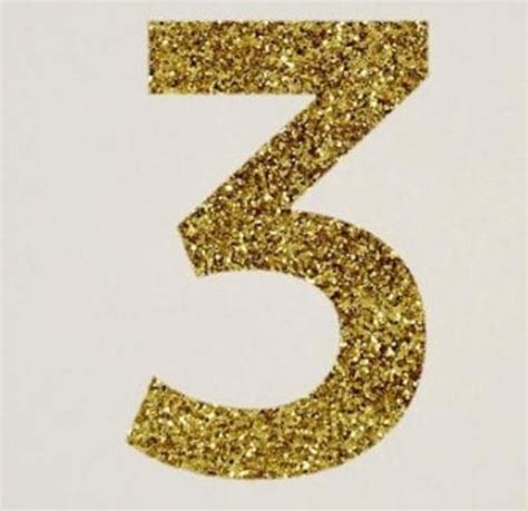 Large Gold Glitter Number 3 Sticker T Wrapping Stickers