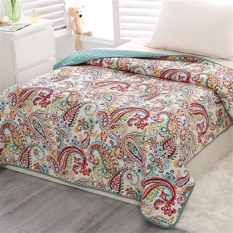 Qucover Single Bedspreads Quilted 150x200 Cm Lightweight Warm Cotton