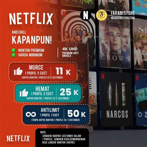 Jual Netflix Premium Resmi Termurah Bulan Hemat Di Seller Farabi