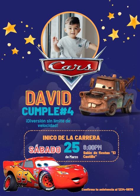 Invitaciones Cars PowerPoint Canva Ejemplos Y Plantillas