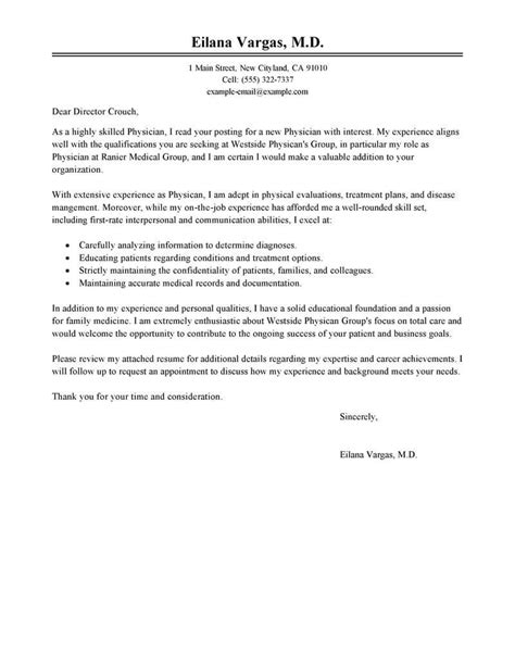 Professional Doctor Cover Letter Examples Medical