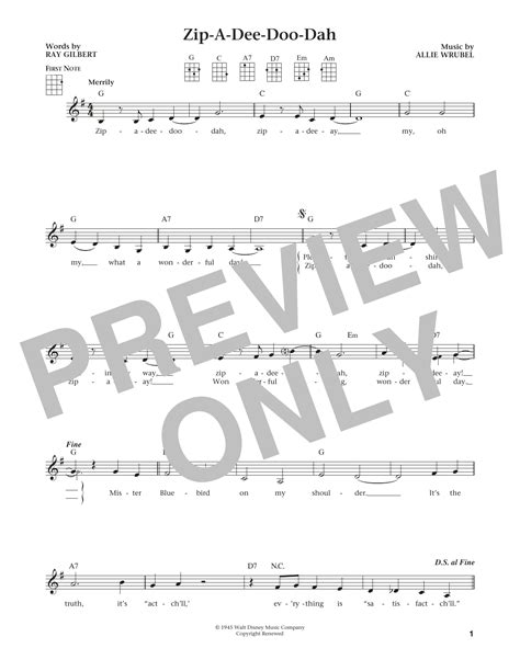 Zip A Dee Doo Dah From The Daily Ukulele Arr Liz And Jim Beloff By