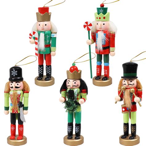 Sunnydaze Indoor Christmas Holiday Tree Nutcracker Ornaments 5 Red