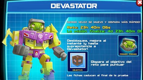 Angry Birds Transformers Nuevo Evento De Devastator Dia 2 Optimus Maximus Youtube