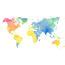 Sticker Mural Aquarelle Mappemonde Wall Art Fr