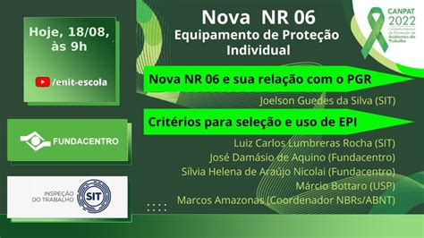 Fundacentro on Twitter Não percam hoje 18 08 a partir das 9h