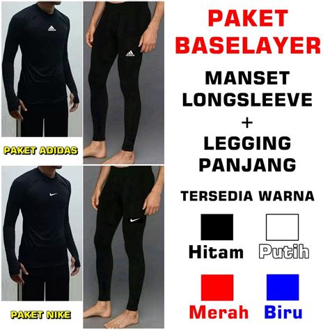 Jual Termurah Paket Baselayer Manset Celana Legging Pria Wanita