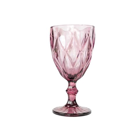 Embossed Coloured Goblets Large Purple Elderberry Event Hire