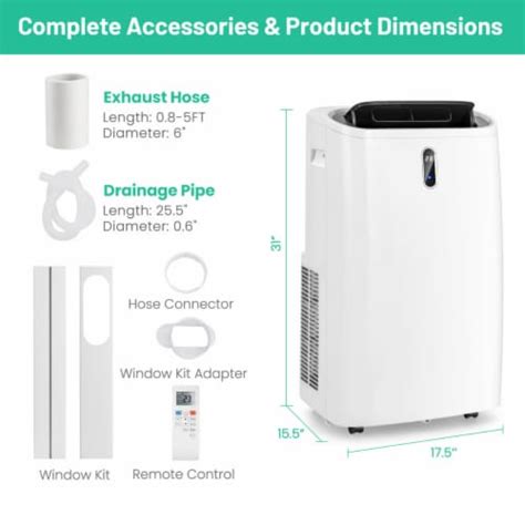 12000 Btu Ashrae Portable Air Conditioner Controlled By Wifi Smart App And Remote 1 Unit Fred Meyer