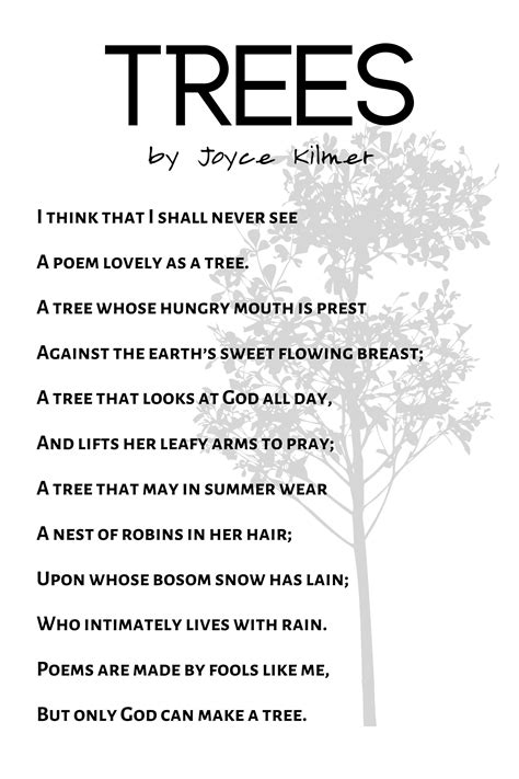 Trees By Joyce Kilmer Framed 16 X 24 Graphic Size Full Etsy