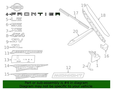 2005 2021 Nissan Frontier Tailgate Emblem 93494 Ea800 Parts For Nissans