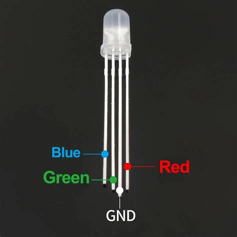 5mm Rgb Led Common Cathode 4pin Round Diffused Led Diode Red Green Blue